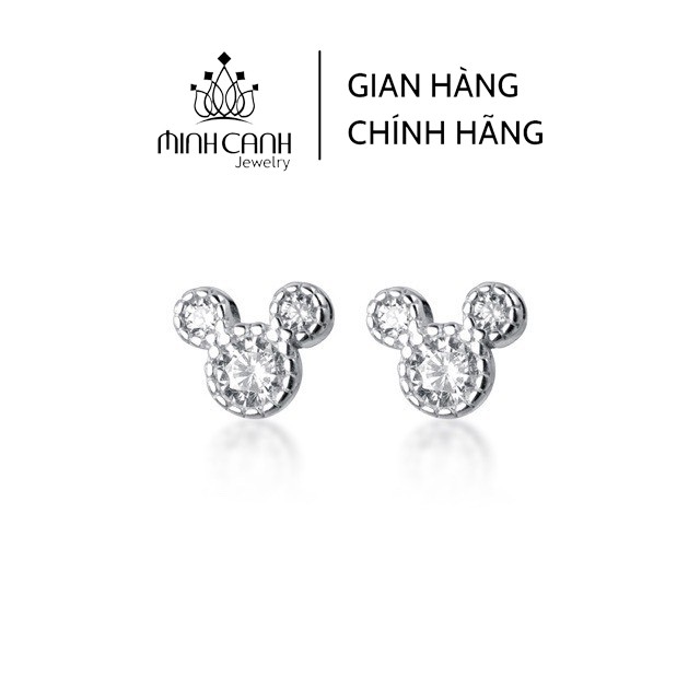 Bông tai chuột Mickey bạc ta - Minh Canh Jewelry