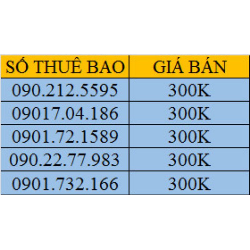 sim Mobifone 10 số đầu 09 số dễ nhớ