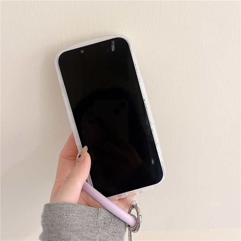 Ốp Điện Thoại Silicon In Họa Tiết Hoa Kèm Dây Đeo Cho Iphone 13 12Promax 11 / 7 / 8PLUS