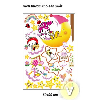 Decal dán tường Thỏ trăng