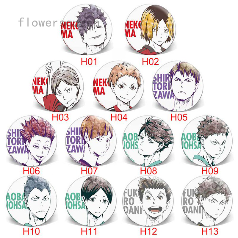 flowersqueen Huy Hiệu Cài Áo Hình Nhân Vật Haikyuu