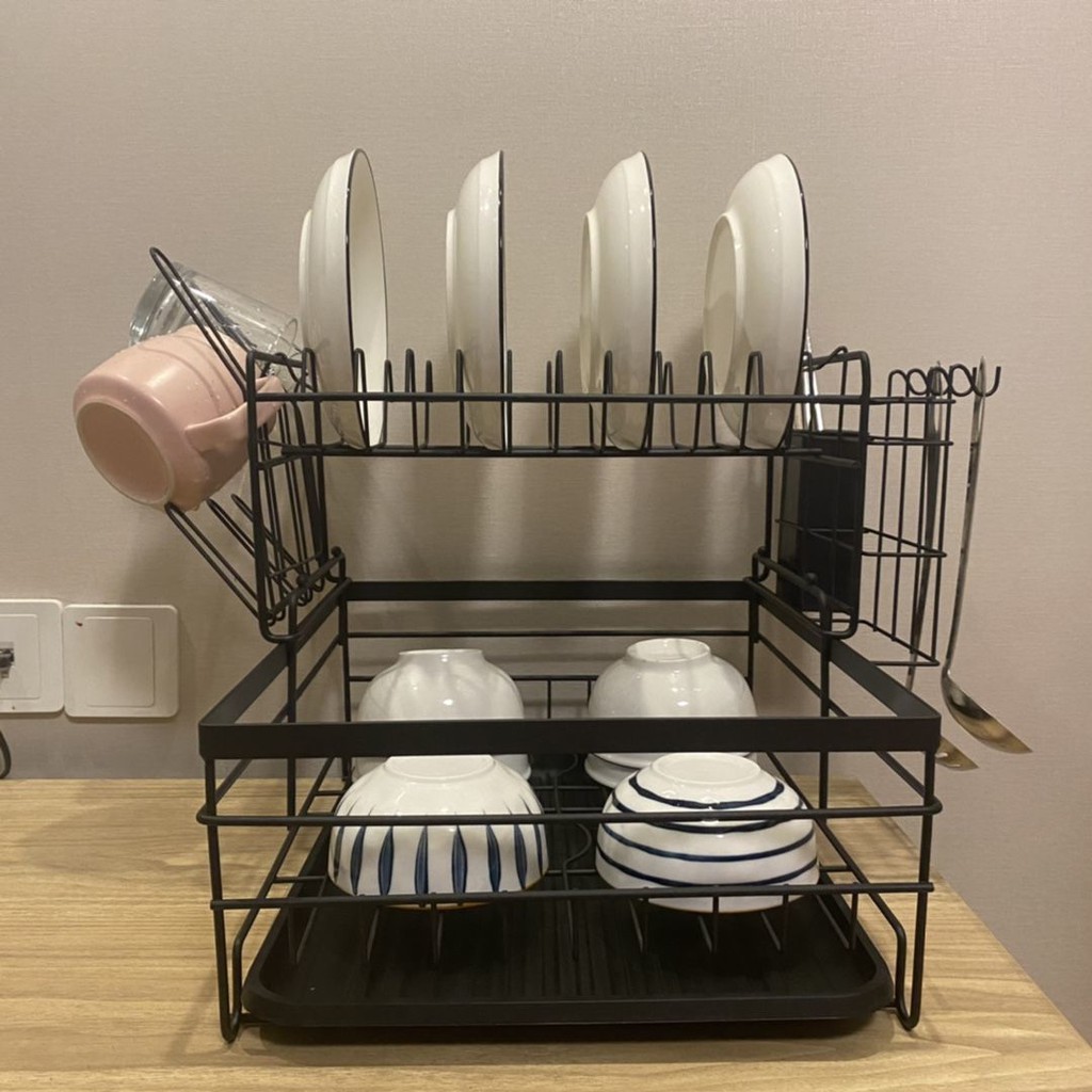 Đồ dùng nhà bếp & Phòng ăn✟♕Giá để bát đĩa trong ký túc xá kiểu Nhật Bản kệ bếp đôi bàn chống gỉ