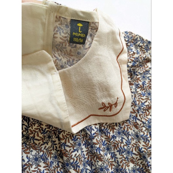 Set bộ bé gái hoạ tiết hoa lá bâu thủy thủ thêu iu