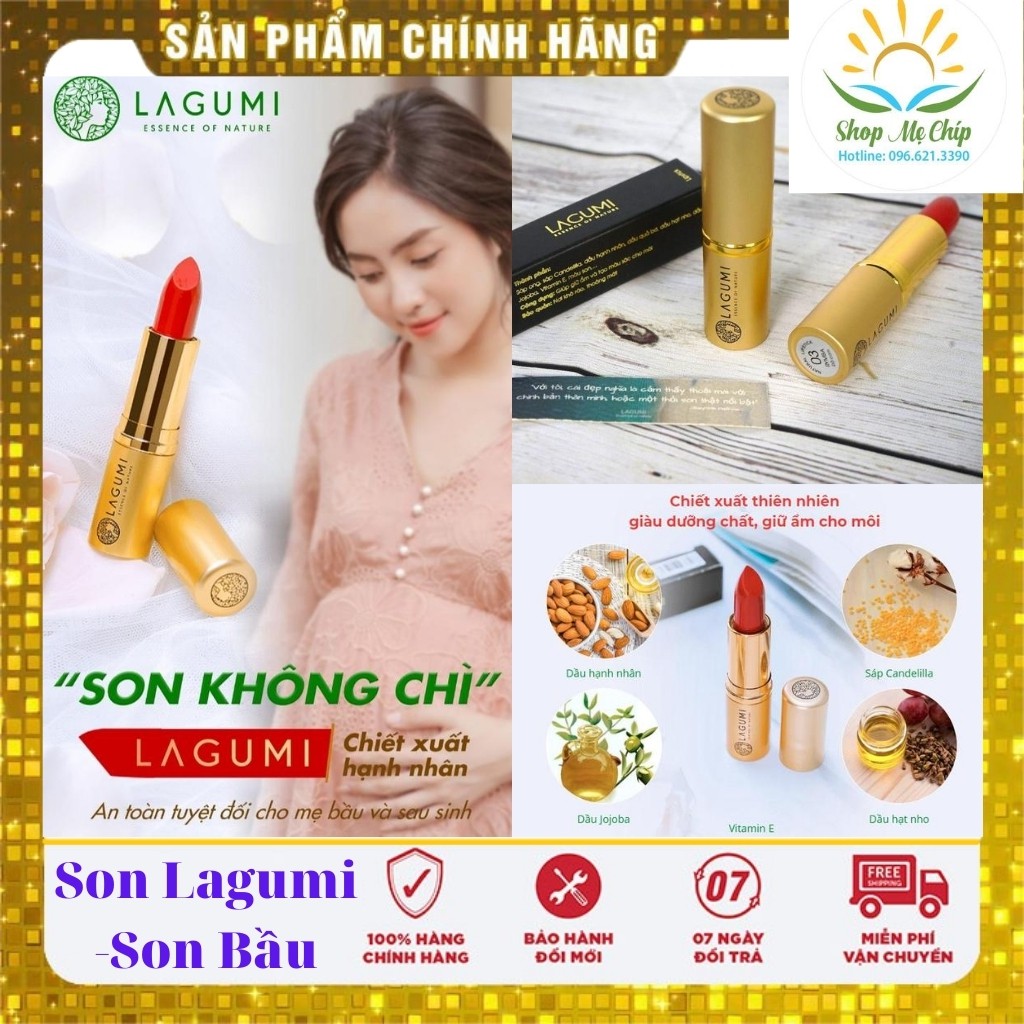 [Hàng Chính Hãng ] Son Lagumi ❤️Son Bầu 💋Son Không Chì Cho Mẹ Bầu ,Son Cho Bà Bầu