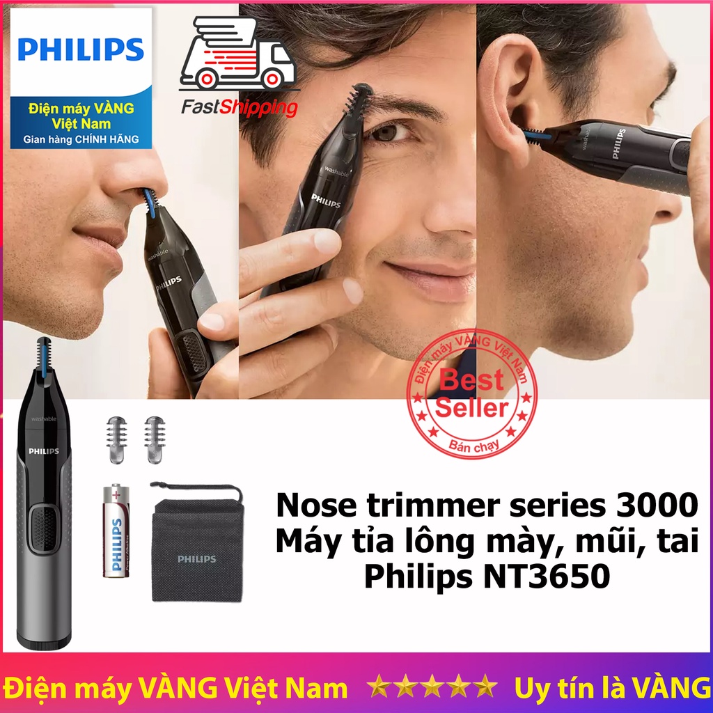 Máy tỉa lông mũi lông mày lông tai Philips NT3650 thay thế cho NT1150 NT3160 NT1650