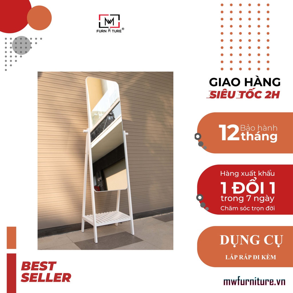 Gương kệ Soi Toàn Thân Tràn Viền Lắp Ráp Đơn Giản MW FURNITURE