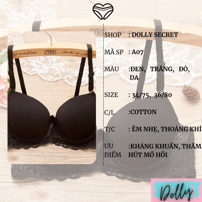 Áo lót nữ nâng ngực có đệm ren nơ sexy gợi cảm chống chảy xệ DOLLY SECRET A07 | BigBuy360 - bigbuy360.vn