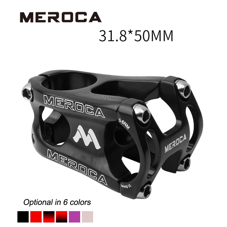 MEROCA Pô Tăng Xe Đạp Pô Tăng Ngắn Hợp Kim Nhôm CNC 31.8*50MM Pô Tăng Ghi Đông Xe Đạp Leo Núi MTB