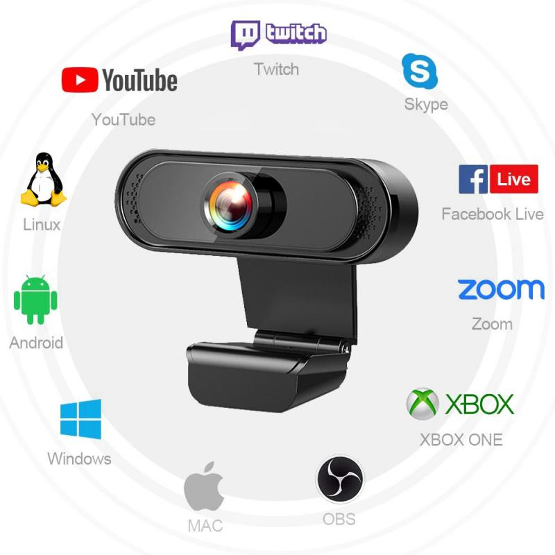 Webcam độ nét cao 1080P 720P, mini di động, micrô tích hợp, thích hợp cho việc sử dụng máy tính, video hội nghị và bảo