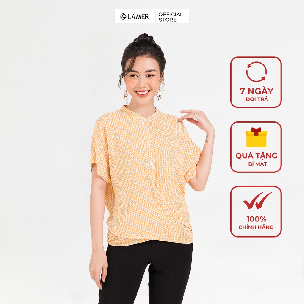Áo nữ cổ tàu, thân vắt chéo LAMER L61B20H015