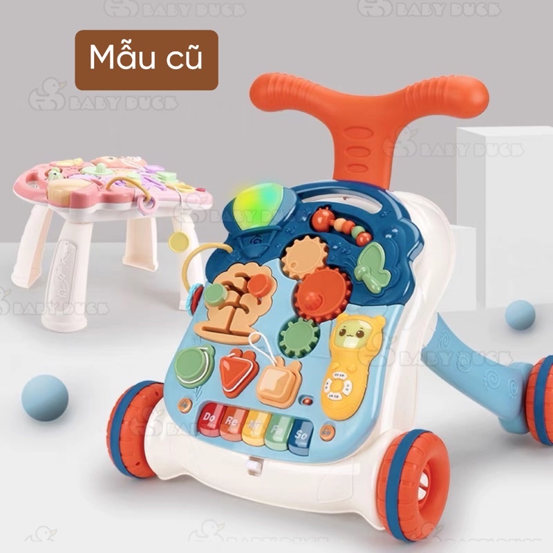 xe tập đi cho bé thế hệ mới có khoá bánh xe, có nhạc, điều chỉnh độ cao