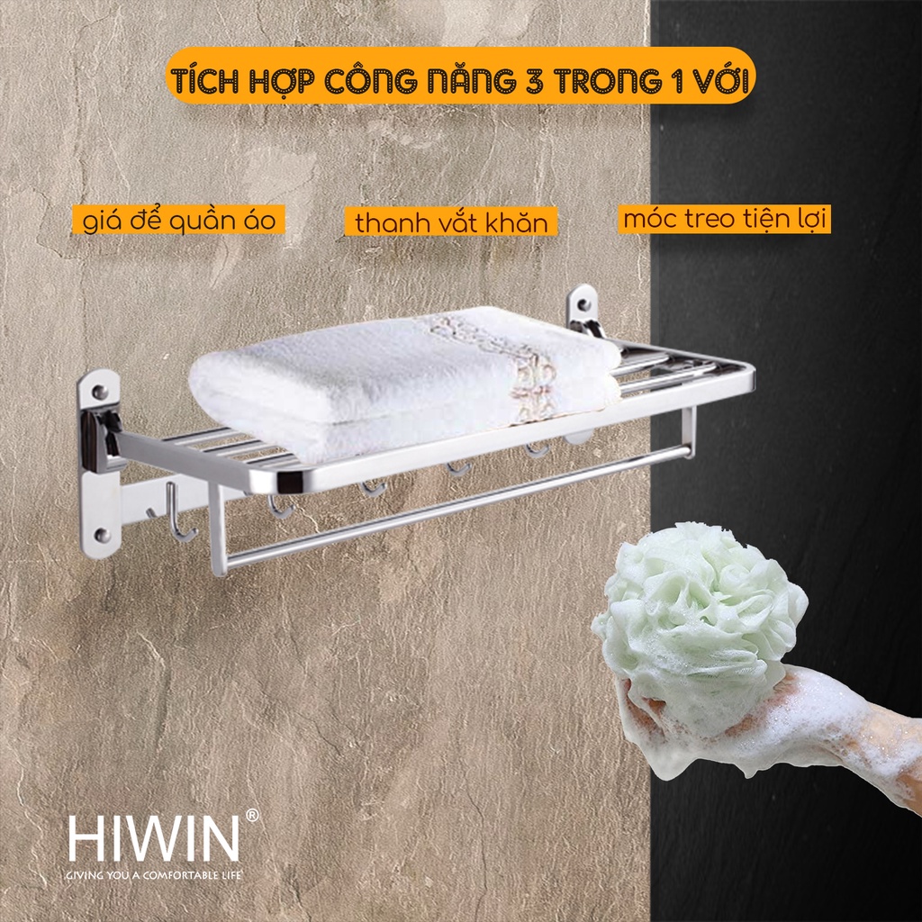 Giàn treo khăn, giá treo khăn di động inox 304 cao cấp HIWIN Y-012