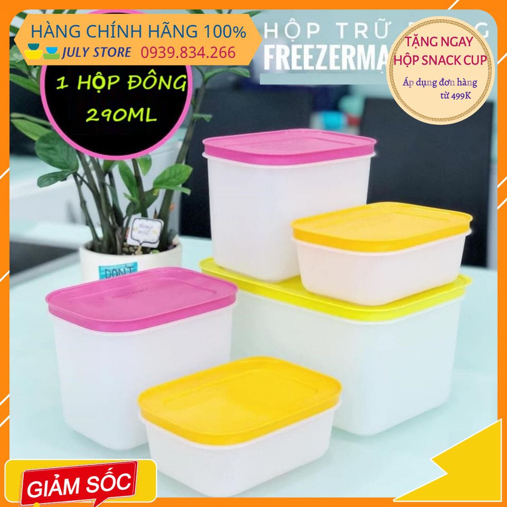 Hộp bảo quản Tupperware Freeship Bộ Hộp Trữ Đông Freezermate thế hệ II, TẶNG KÈM 1 HỘP ĐÔNG