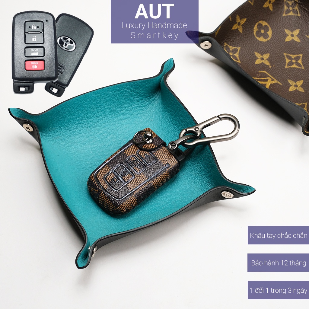 Ốp da chìa khóa ô tô Toyota Altis Camry Highlander LV khâu tay TAT CD