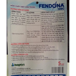 Thuốc diệt côn trùng Fendona BASF 5ml Diệt muỗi, gián, kiến, ruồi, bọ chét, kiến ba khoang