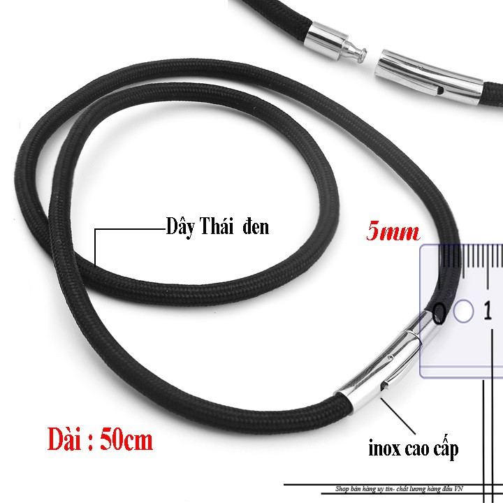 Dây chuyền nam dây vải dù Thái khóa inox không gỉ chiều dài theo yêu cầu