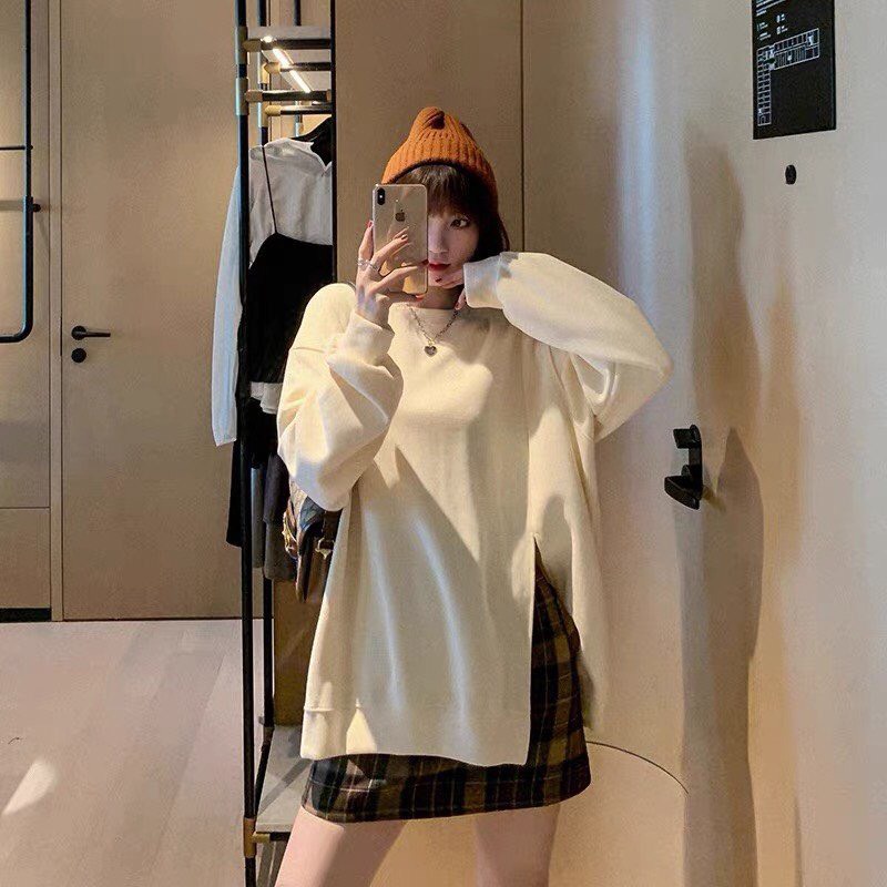 Áo nỉ bông xẻ tà Retro Style chất nỉ tăm mềm mại