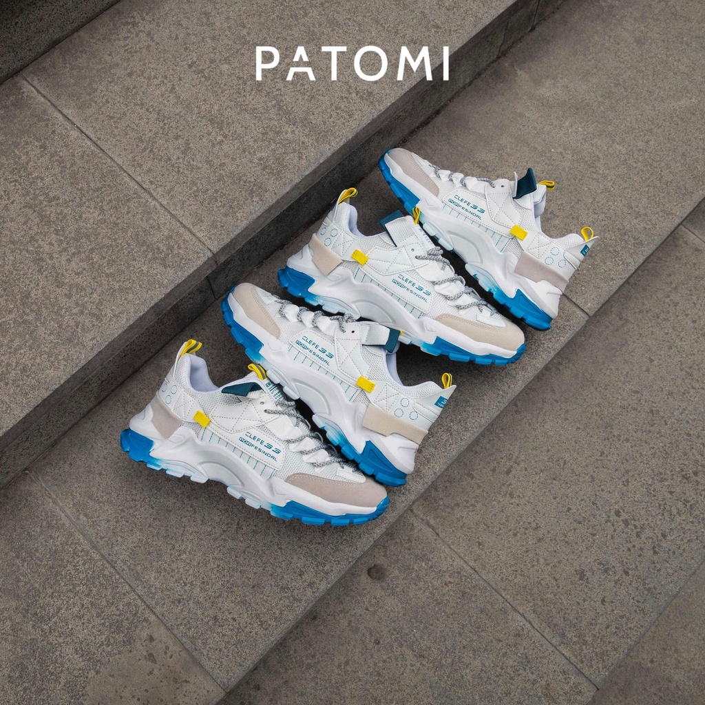 Giày thể thao nam tăng chiều cao chính hãng PATOMI, giày sneaker nam trắng xanh phong cách ulzzang Hàn quốc – G376