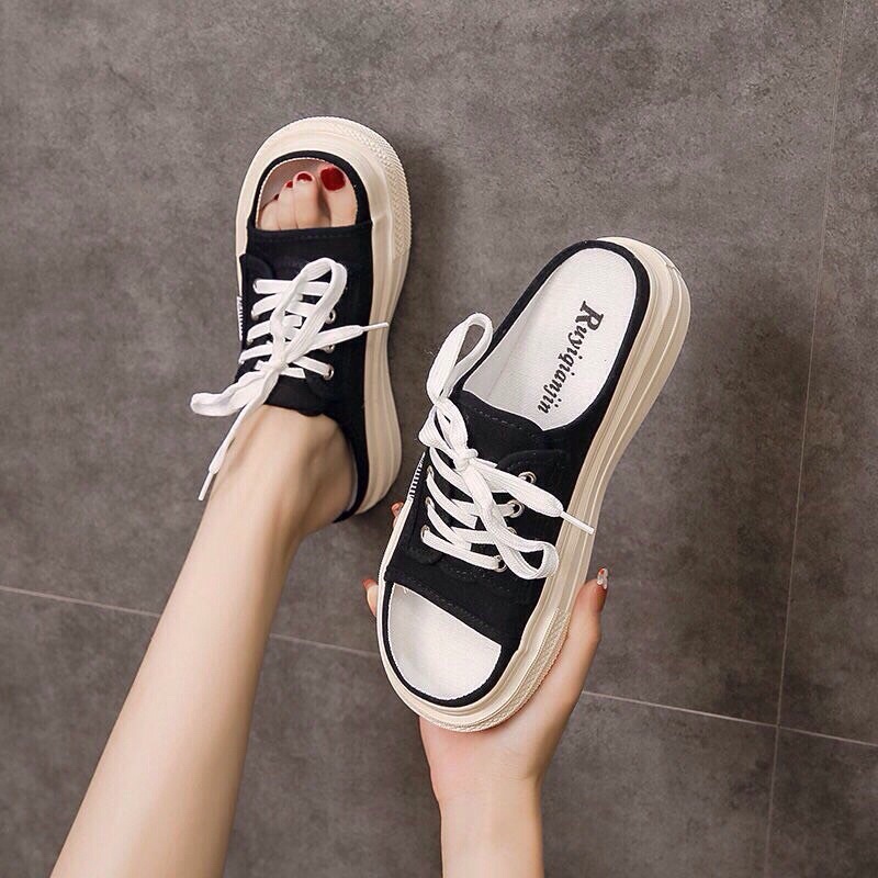 Giày sục nữ,giày hở mõm thời trang đế cao 3cm trống trơn trượt.Đức Nội Shop