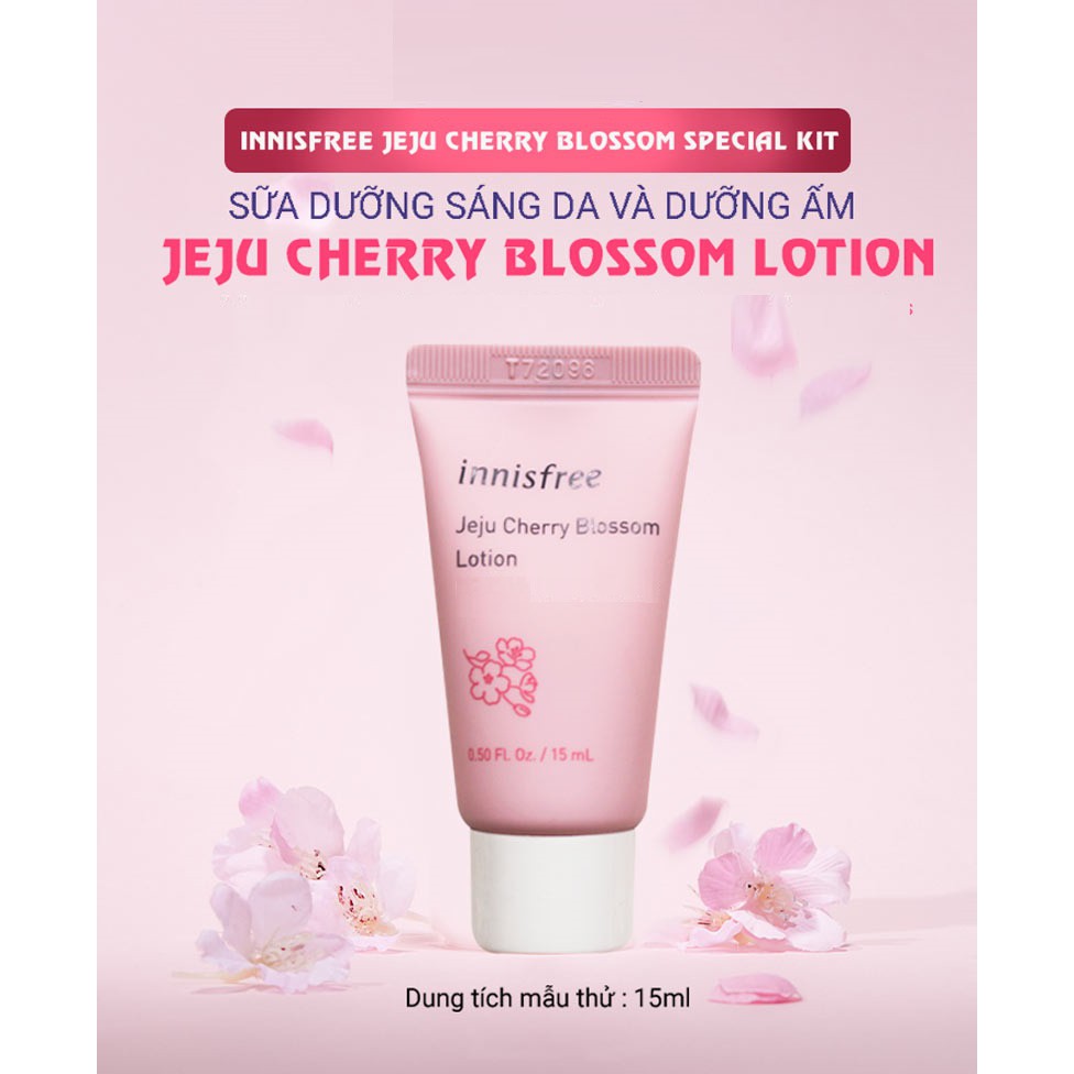 Set 4 Món Dưỡng Ẩm, Sáng Da Chiết Xuất Hoa Anh Đào Innisfree Jeju Cherry Blossom Special Kit [4 Items]