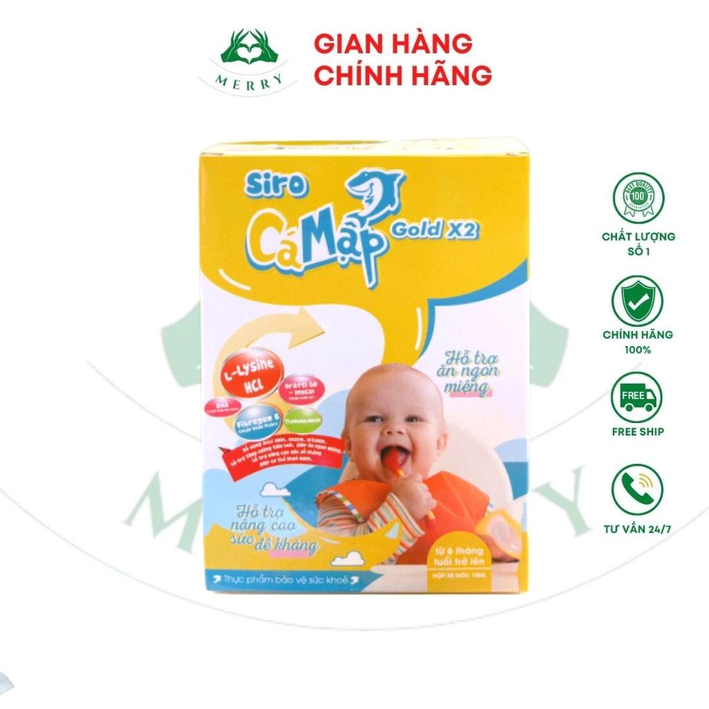 Siro Cá Mập Baby Shark Gold X2 Chính Hãng Mẫu Mới MERRY STORE Siro Ăn Ngon -Tăng Cân - Hộp 30 Gói