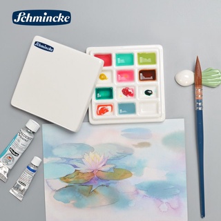 |sẵn| khay sứ schmincke đựng màu có nắp đậy