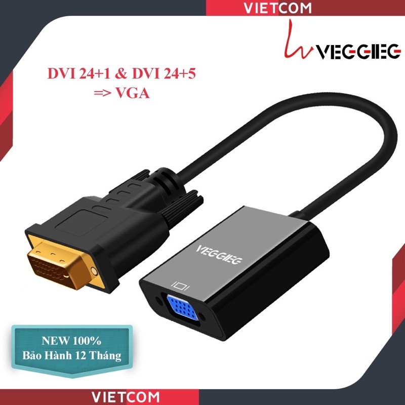 Cáp Chuyển Đổi DVI To VGA Chính hãng VEGGIEG