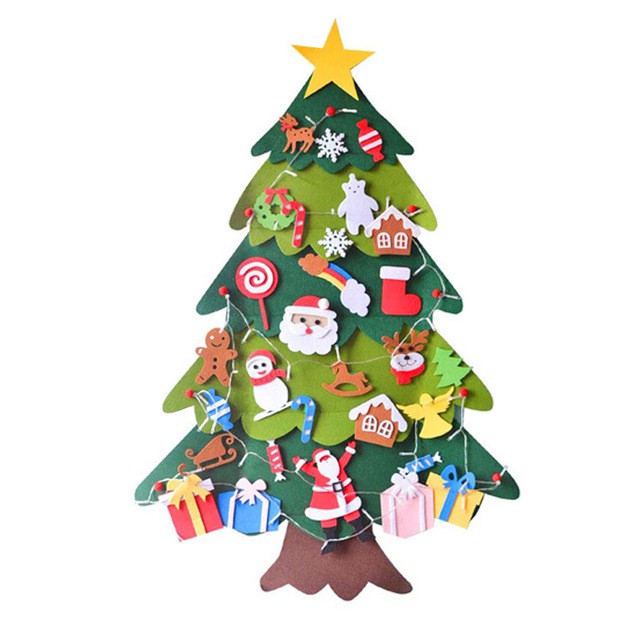 Cây Thông Noen vải nỉ thủ công cho bé trang trí Giáng Sinh