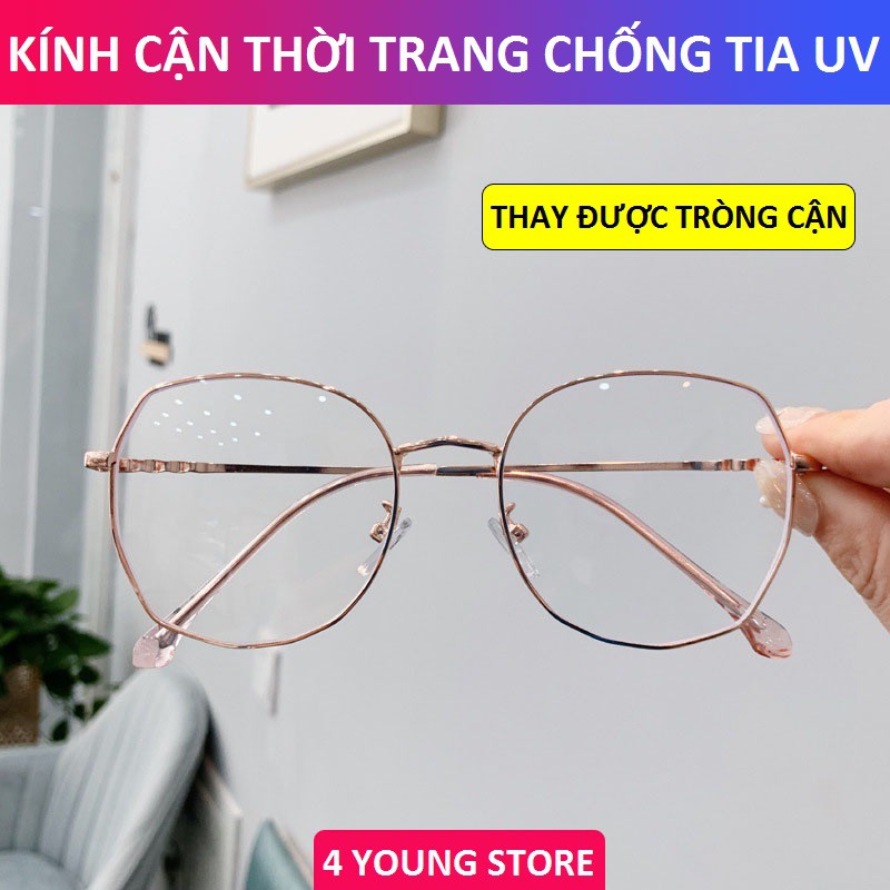 Gọng kính cận kim loại mảnh mắt đa giác phong cách Hàn Quốc - Kính giả cận Unisex 4 Young Store 045 | BigBuy360 - bigbuy360.vn