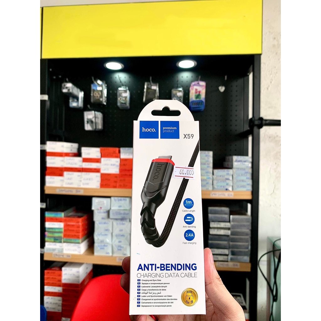 Dây Sạc Nhanh X59 Dây Dù, Chống Đứt Cáp Sạc Nhanh 2.4A/3A điện thoại i.phone,i.pad