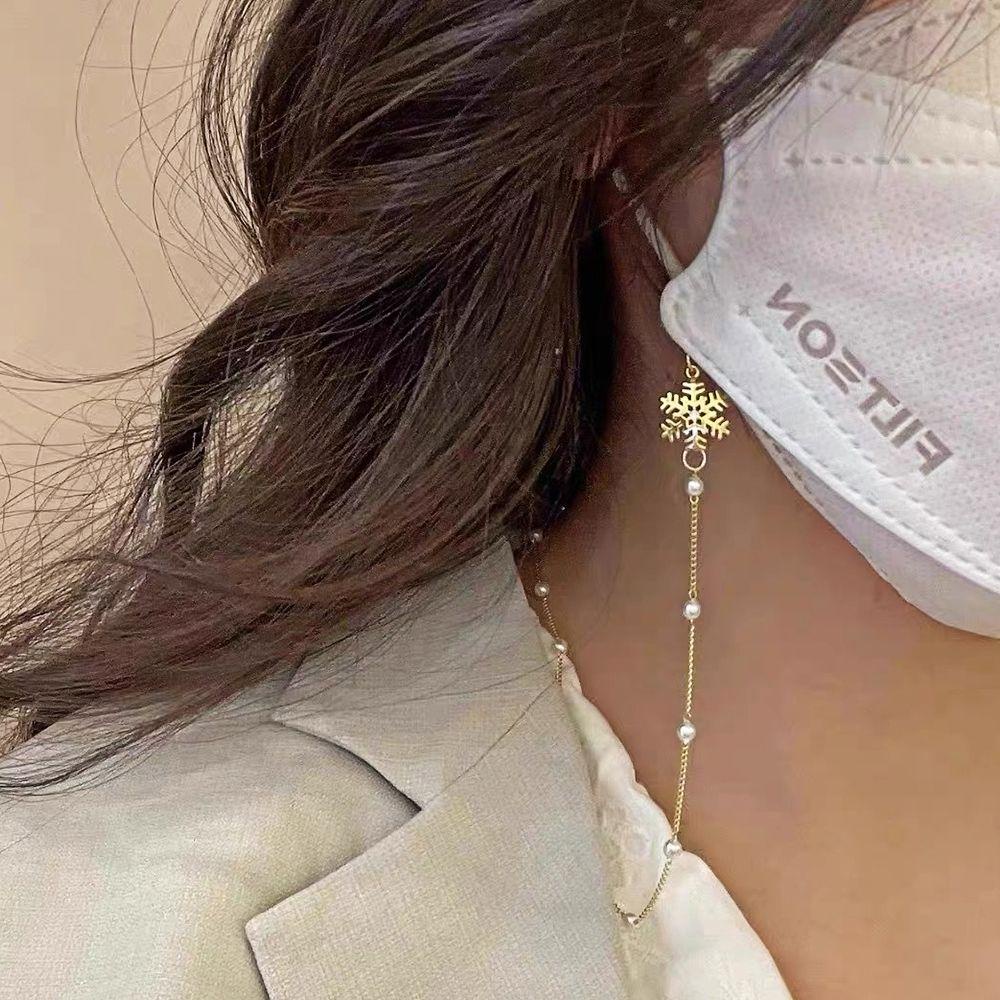 Wmes15h Dây Xích Đeo Mắt Kính Bằng Hợp Kim Hình Bông Tuyết Phong Cách Hàn Quốc Cá Tính