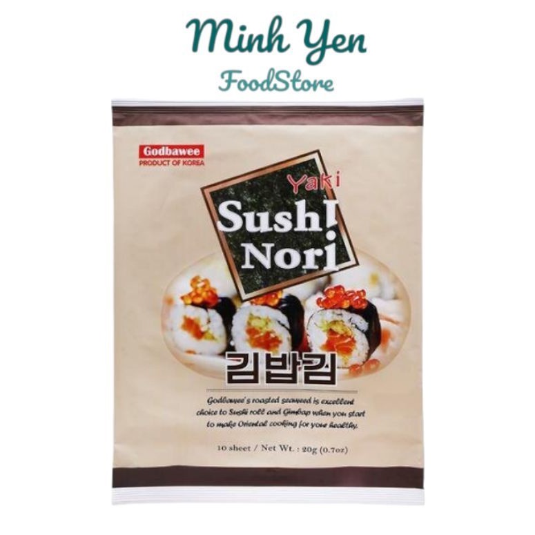 Rong Biển Cuộn Cơm Godbawee Sushi Nori 20gr (10 Miếng / Gói)