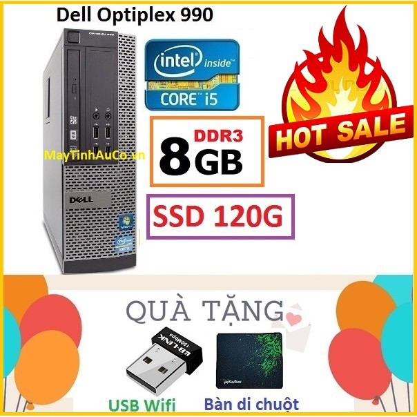 Cây máy tính Đồng Bộ Dell Optiplex Core i5 2400 / 8G / SSD 120G - Bảo hành 24 tháng ( Lỗi 1 đổi 1 ) , Hàng Chính hãng