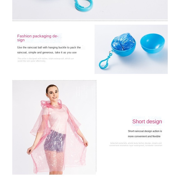Áo Mưa Mini Dày Dặn Dạng Nén Dùng Một Lần Tiện Lợi