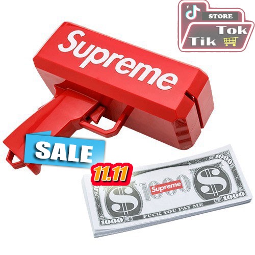 SÚNG BẮN TIỀN Supreme Full Box Tặng Kèm 100 Tờ Tiền Dolar