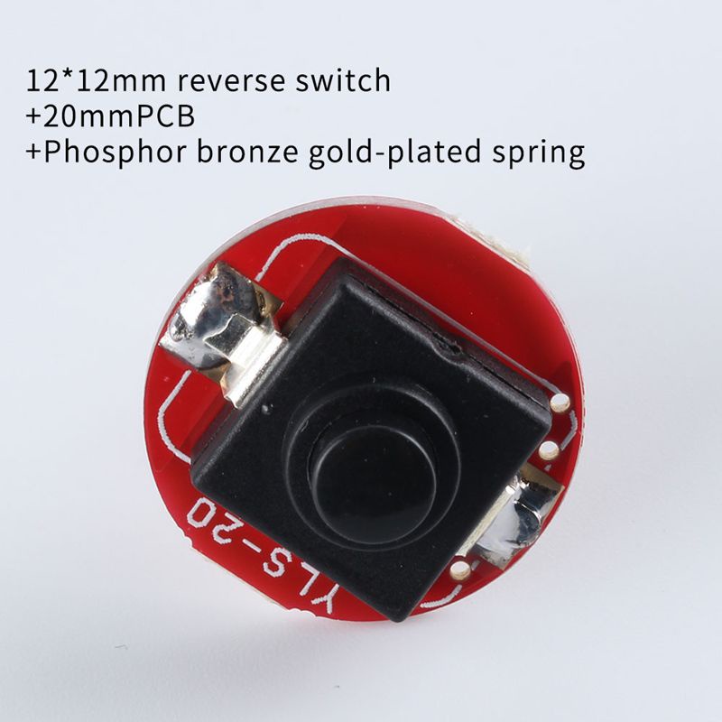 Công Tắc Đảo Chiều Đèn Pin 12 * 12mm + Lò Xo Mạ Vàng 20mm PCB