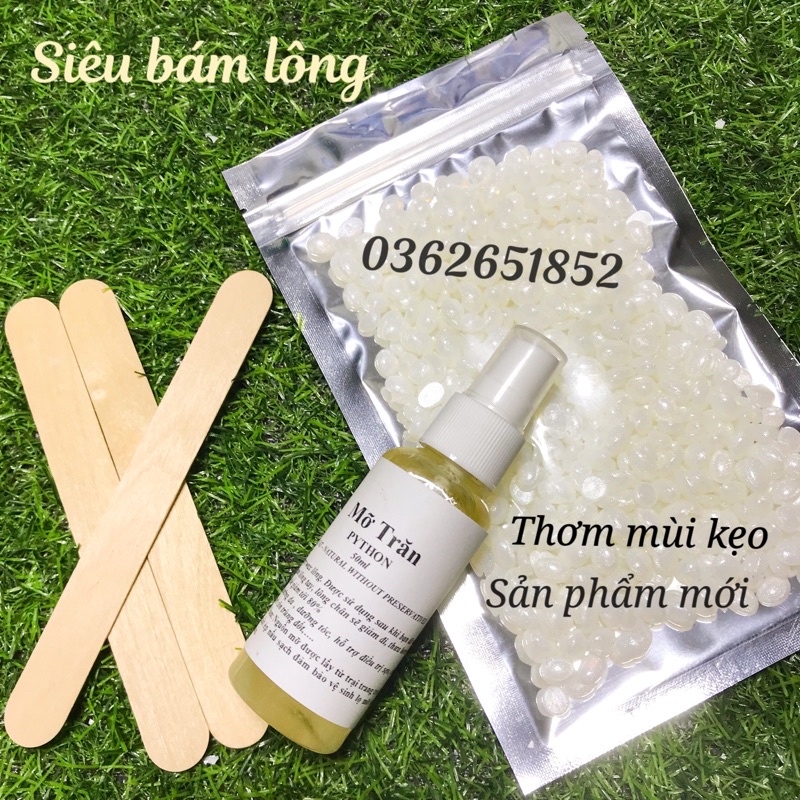 [ Combo sáp wax lông cao cấp + Mỡ trăn ] Sáp wax lông cao cấp COCONUT &amp; TRONG SUỐT + 30ML mỡ trăn nguyên chấ