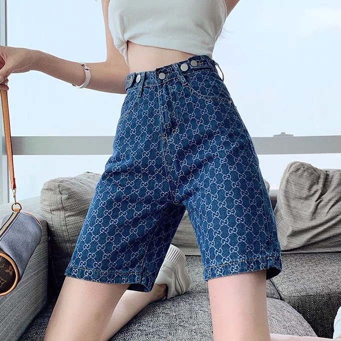 Quần Short Cap Cao Ống Rộng Họa Tiết Nổi Bật_C24