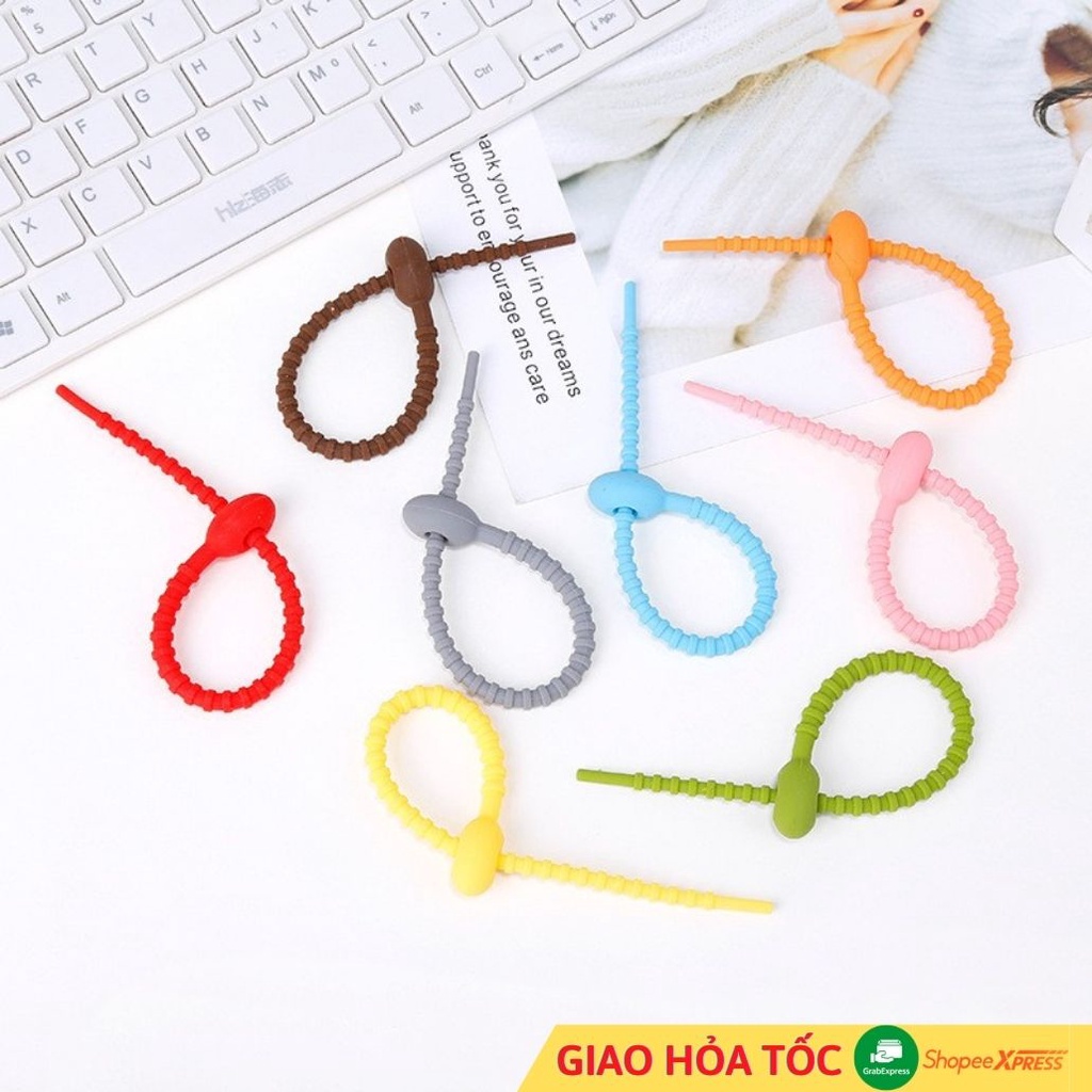 Dây thít silicon đa năng quấn tai nghe, cáp sạc chống rối