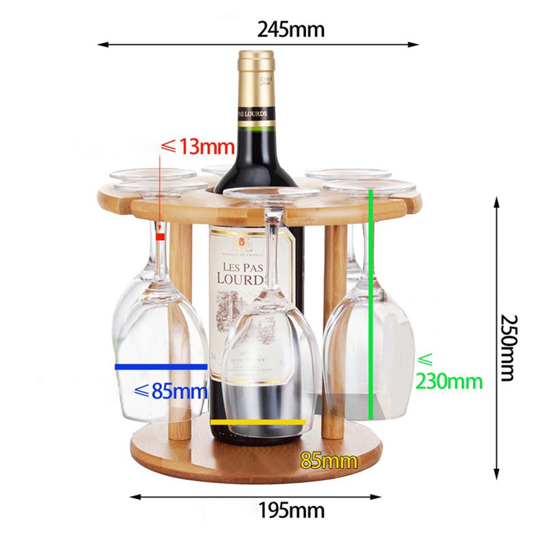 Kệ Gỗ để Rượu và Ly bằng Gỗ tre đẹp mắt, bền đẹp