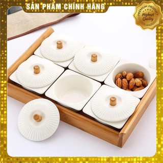 GÍA SIÊU RẺ -  khay mứt trắng bằng gốm sứ