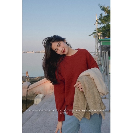 Áo len trơn basic cổ tròn 01