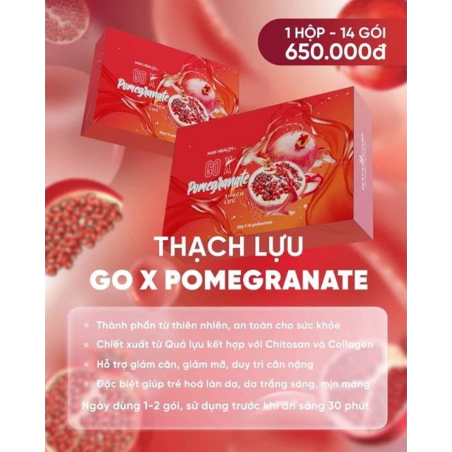 Trợ giá Thạch lựu Maxicorp chuẩn hãng, nguyên tem, full hộp, rất dễ ăn lại siêu giảm mỡ, date mới tinh