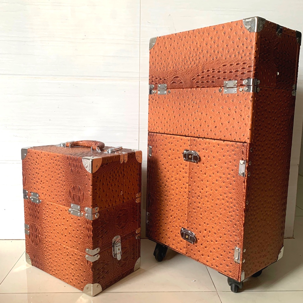 Combo 2 cốp mỹ phẩm đa năng The Rucy size 37x20x30 cm và vali kéo size 36x22x64 cm