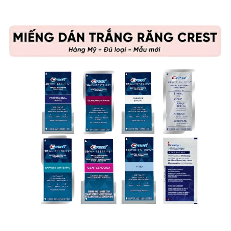 1 gói- miếng dán trắng răng crest 3d white - chính hãng - ảnh sản phẩm 1