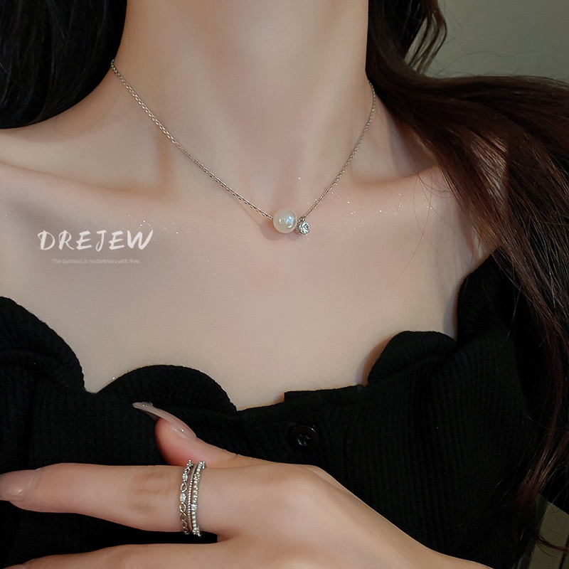 DREJEW Dây chuyền mặt ngọc trai thời trang dành cho nữ