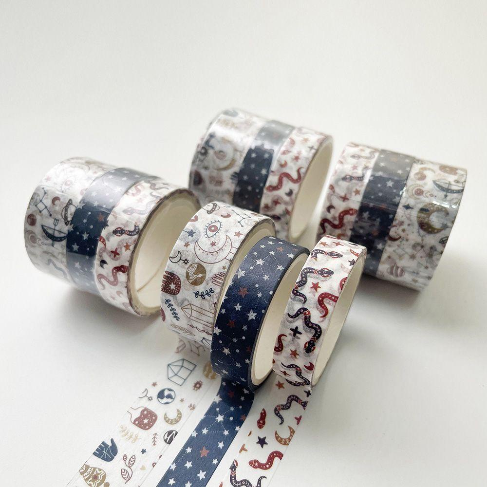LAKAMIER Bộ 3 Cuộn 3 Cuộn Băng Dính Washi Trang Trí Sổ Tay Nhật Ký