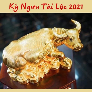 Tượng Trâu Phong Thuỷ Mạ Vàng 18k - Quà Tặng Ý Nghĩa