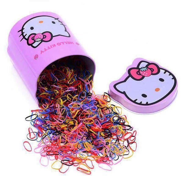 [Gía Rẻ] HỘP CHUN BUỘC TÓC HELLO KITTY 2000 DÂY GIÁ XƯỞNG [Hot]