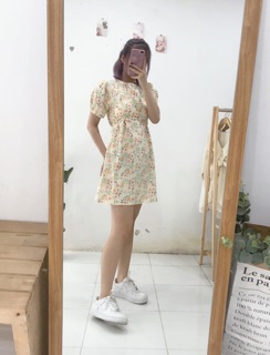 Váy hoa nhí nơ eo V432